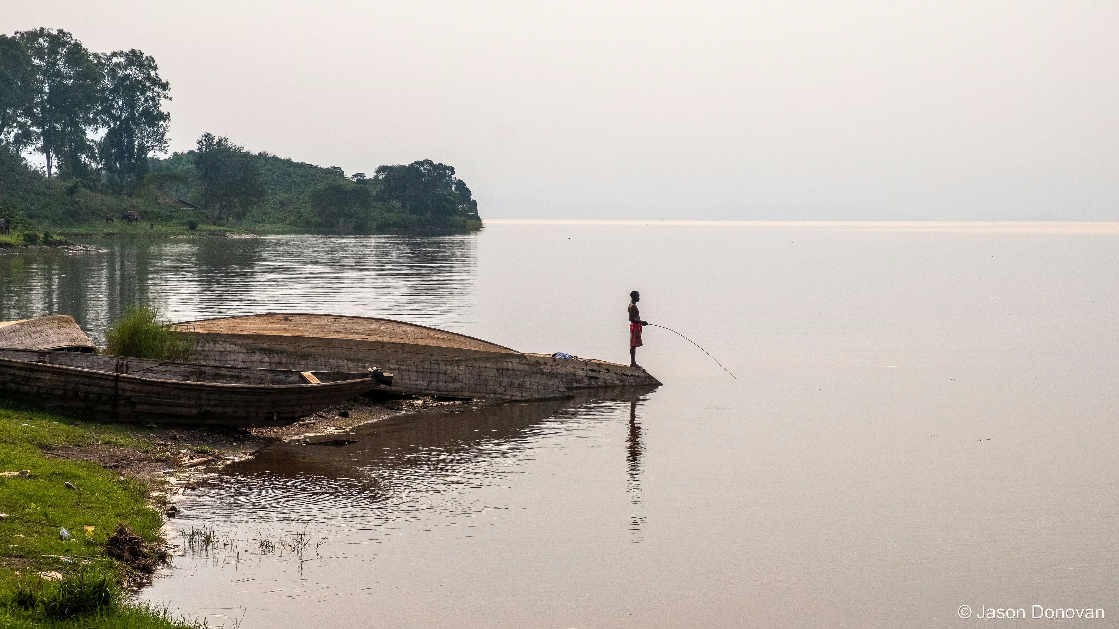 Fishing beside Lake Kivu Rwanda photography by Jason Donovan