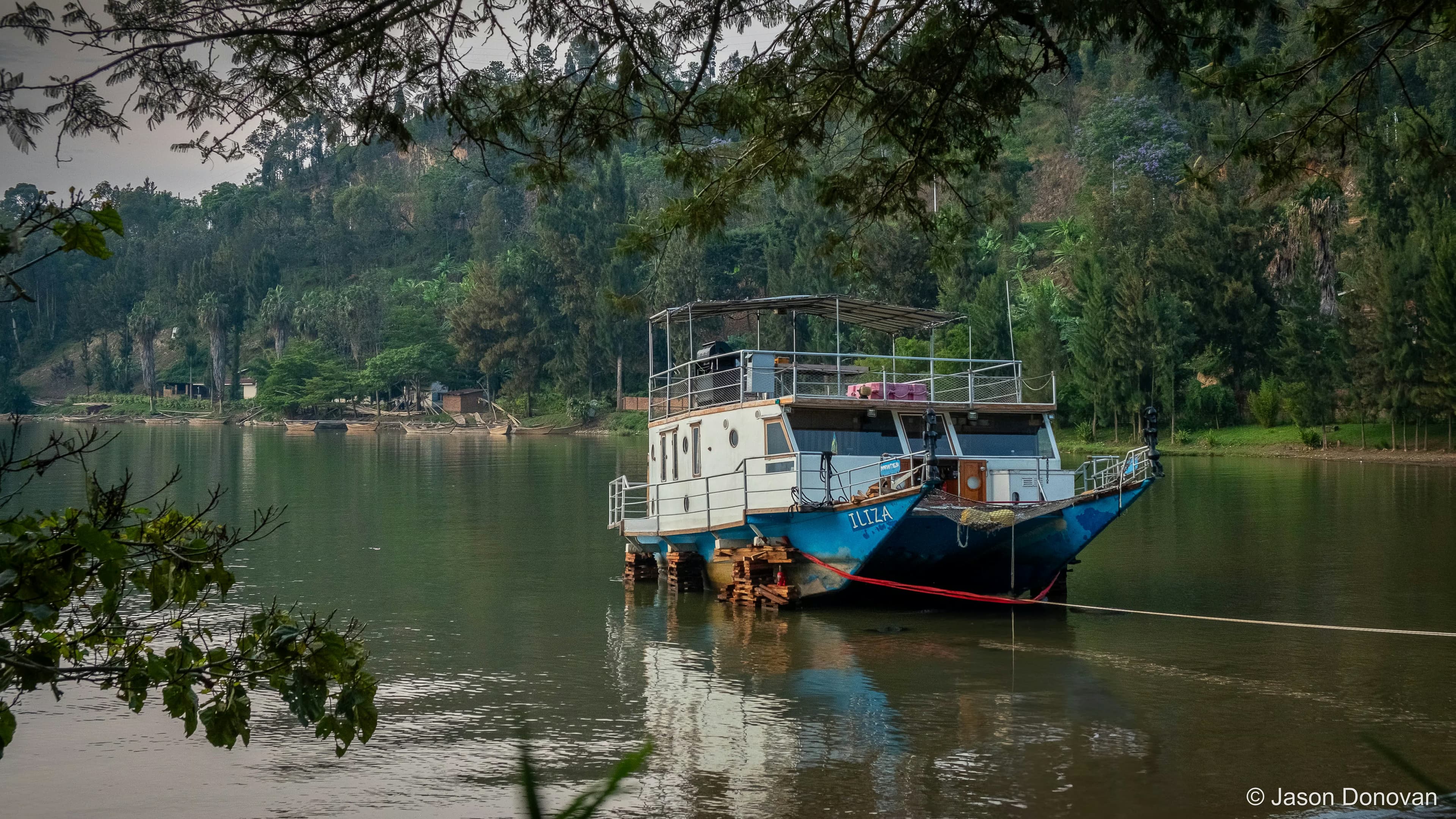 Local Tourist Boat Rwanda photography by Jason Donovan