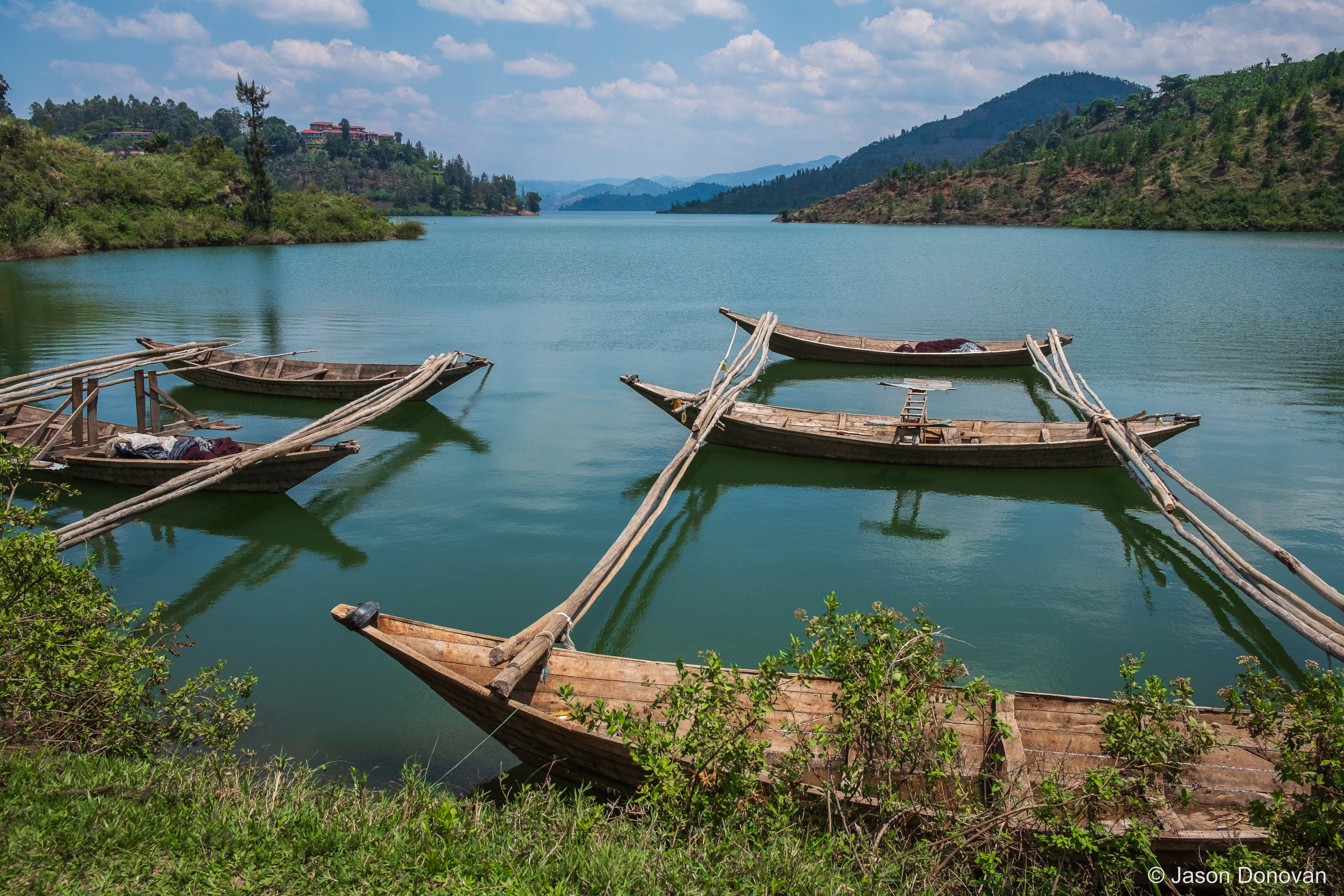 Three-hulled Fishing Boat Rwanda photography by Jason Donovan