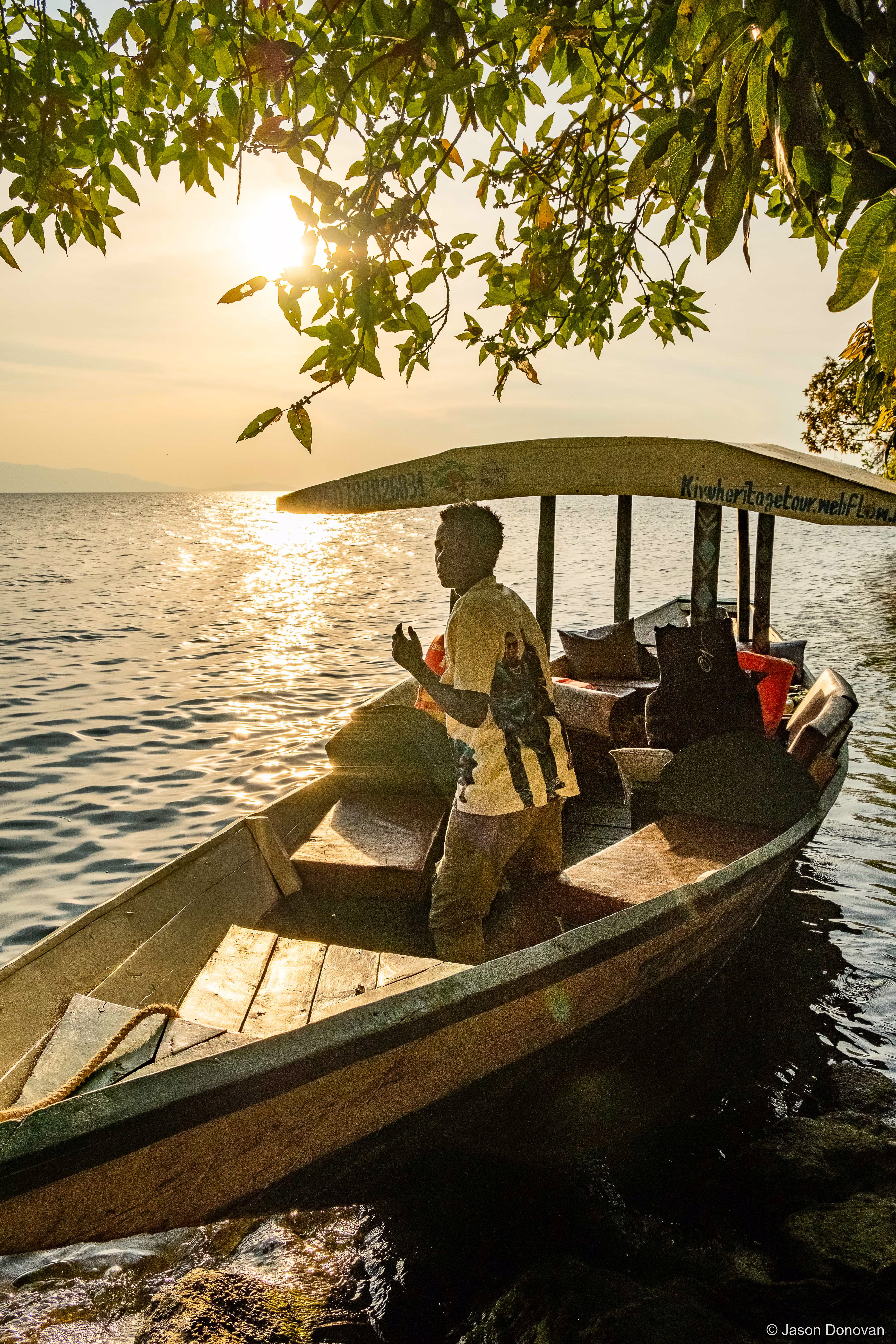Tourist Boat Rwanda photography by Jason Donovan