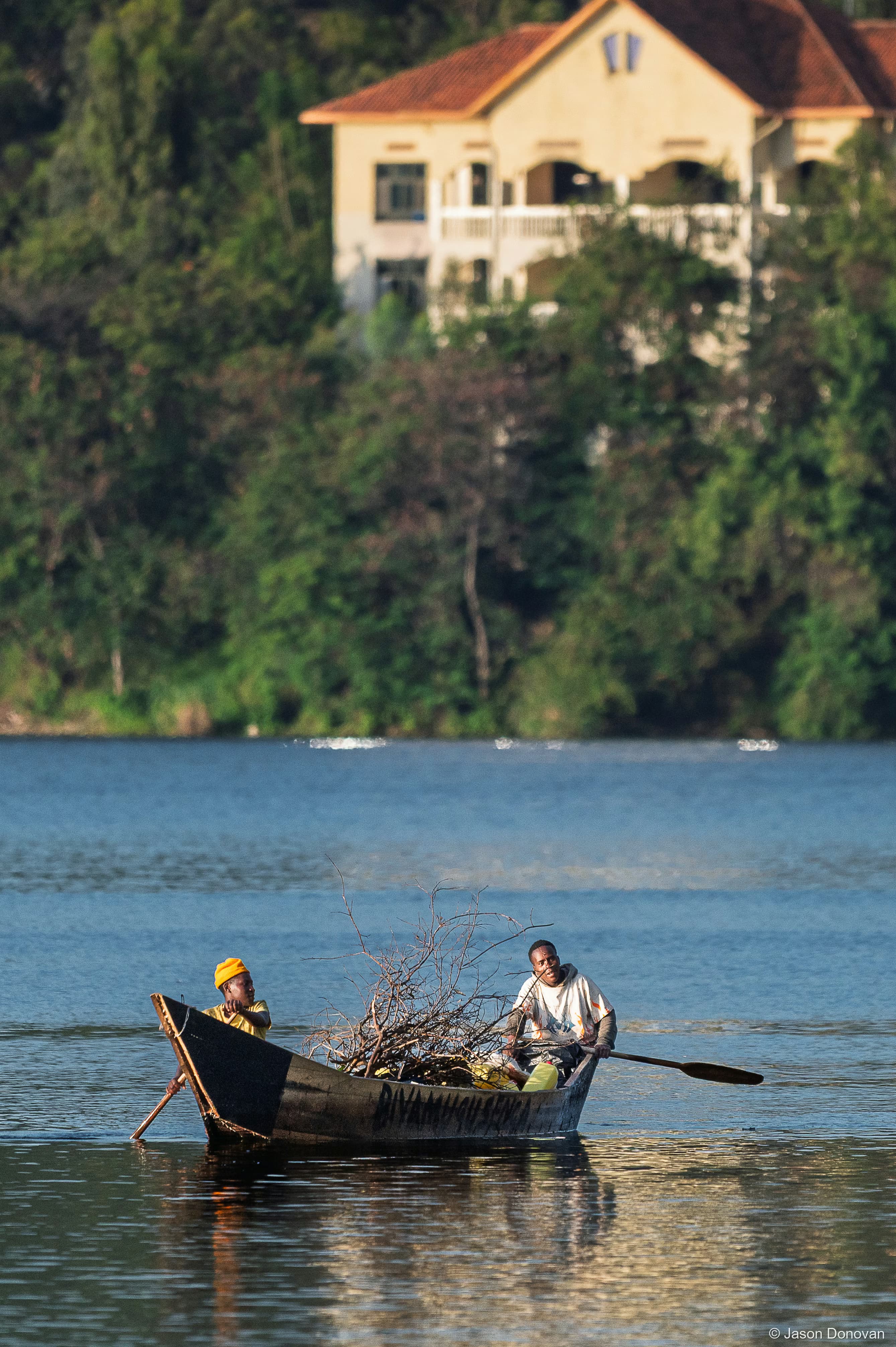 Canoeing on Lake Kivu Rwanda photography by Jason Donovan